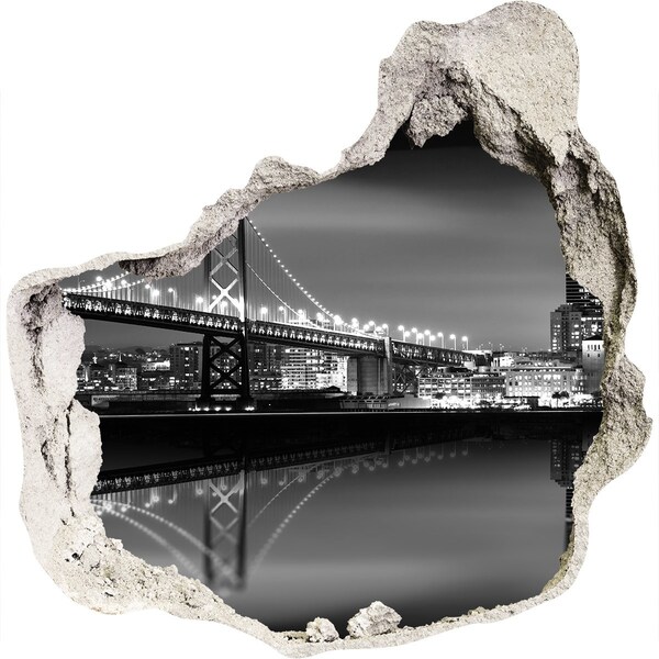 3d fali matrica lyuk a falban Golden Gate híd éjszaka