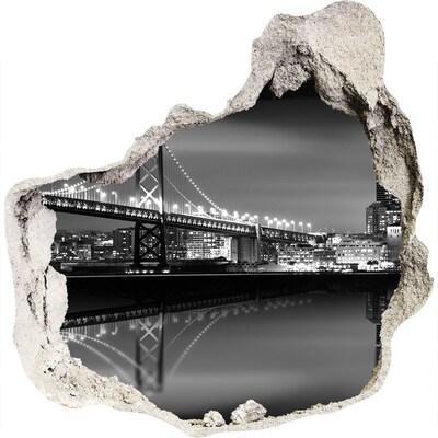 3d fali matrica lyuk a falban Golden Gate híd éjszaka