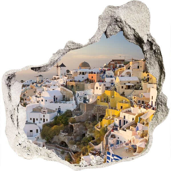 3d fali matrica lyuk a falban Santorini, Görögország