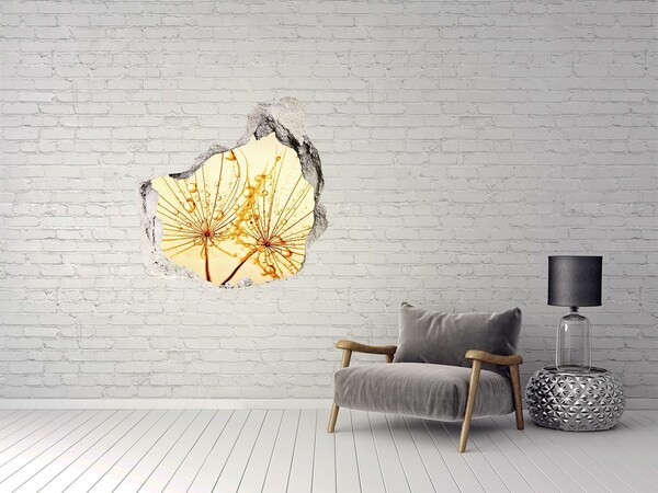 3d fali matrica lyuk a falban Arany virágok betonban