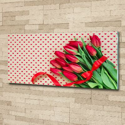 Akrilkép Tulipánok szívek