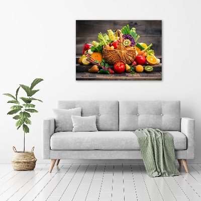 Akril üveg kép Egy kosár gyümölcs zöldség