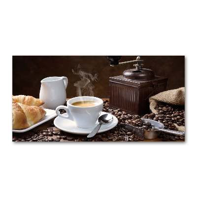 Akril üveg kép Croissant és kávé