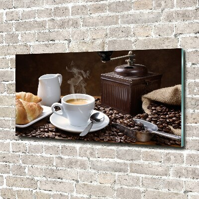 Akril üveg kép Croissant és kávé