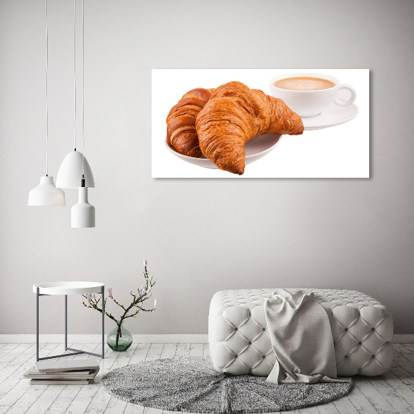 Akril üveg kép Croissant és kávé