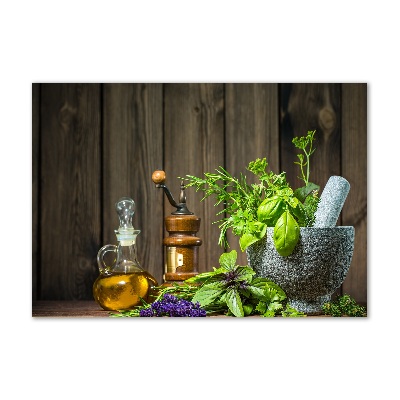 Akril üveg kép Gyógynövények egy mozsárban