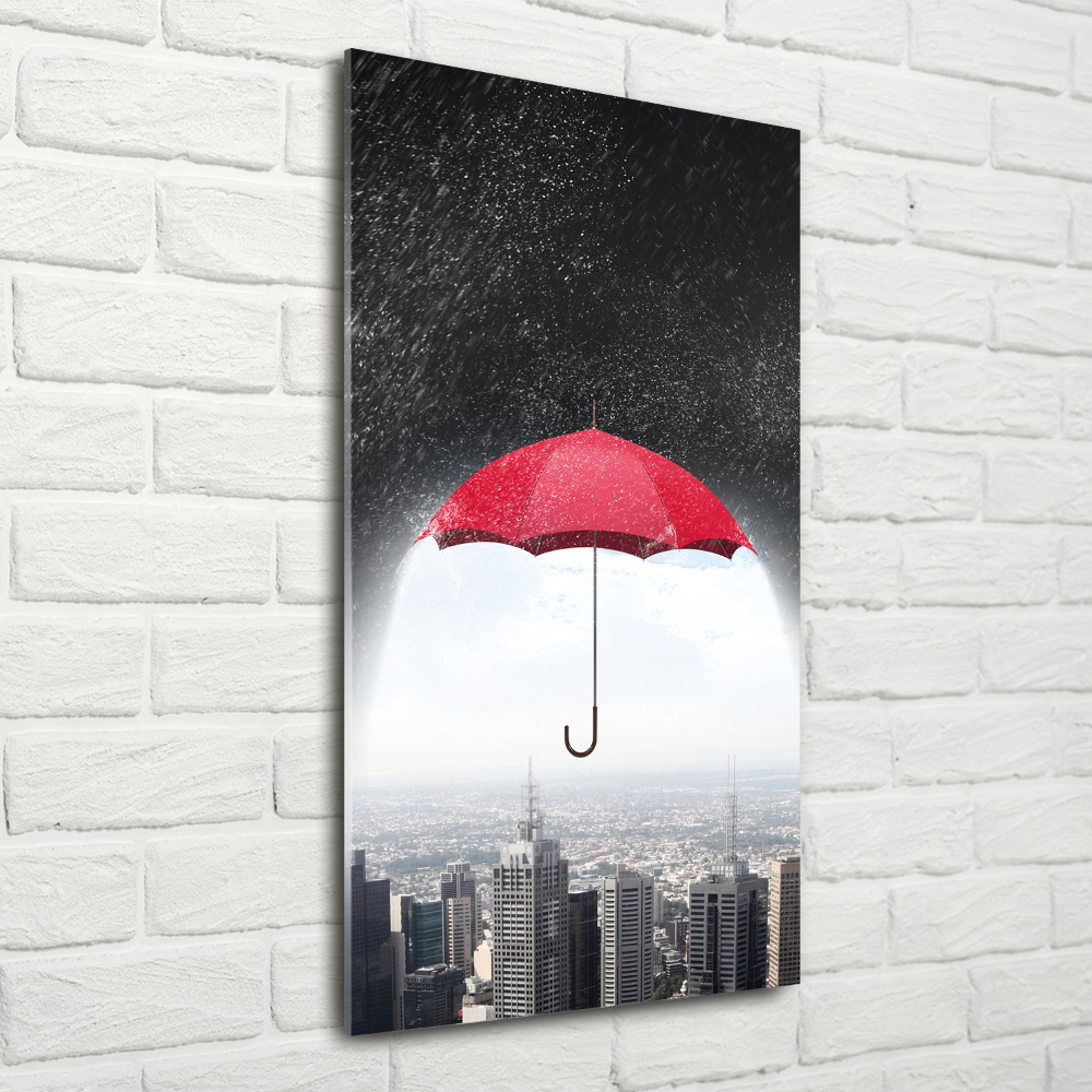 Akril üveg kép Umbrella a város felett
