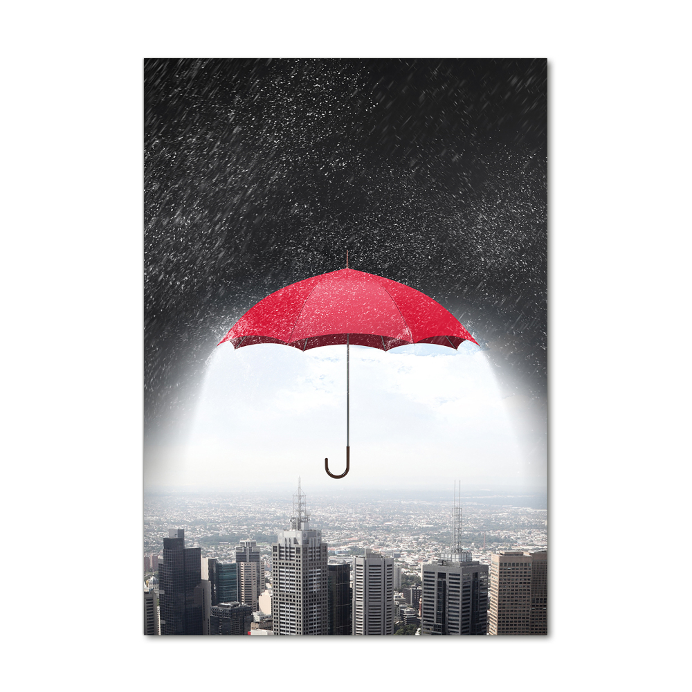 Akril üveg kép Umbrella a város felett