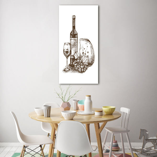 Akril üveg kép Bor és rágcsálnivalók