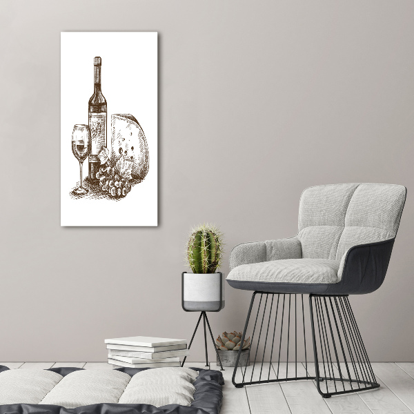 Akril üveg kép Bor és rágcsálnivalók