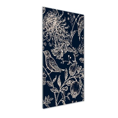 Akrilkép Virágok és madarak