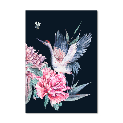 Akrilkép Daruk és bazsarózsák