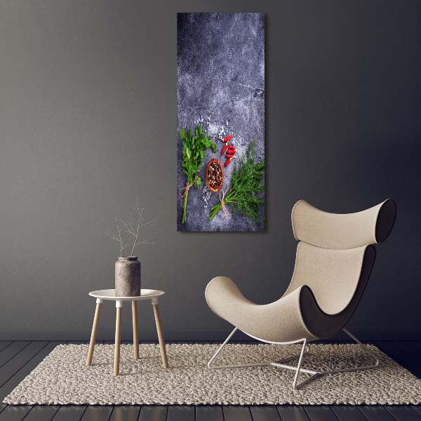 Akril üveg kép Gyógy-és fűszernövények