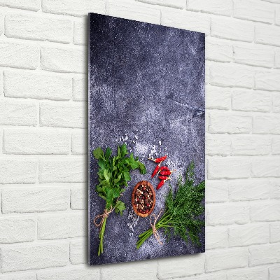 Akril üveg kép Gyógy-és fűszernövények