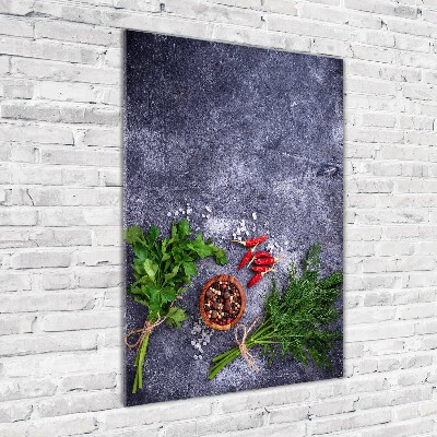 Akril üveg kép Gyógy-és fűszernövények