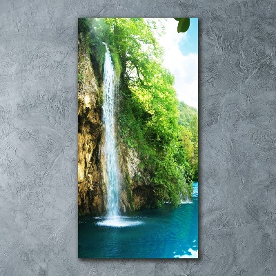 Akril üveg kép Vízesés az erdőben