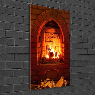 Akril üveg kép A tűz a kandallóban