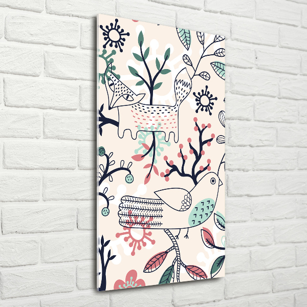 Akrilkép Állatok és virágok