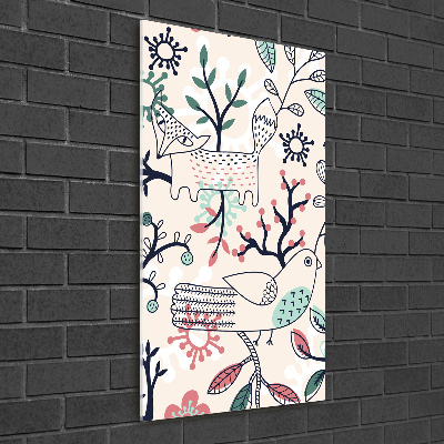 Akrilkép Állatok és virágok