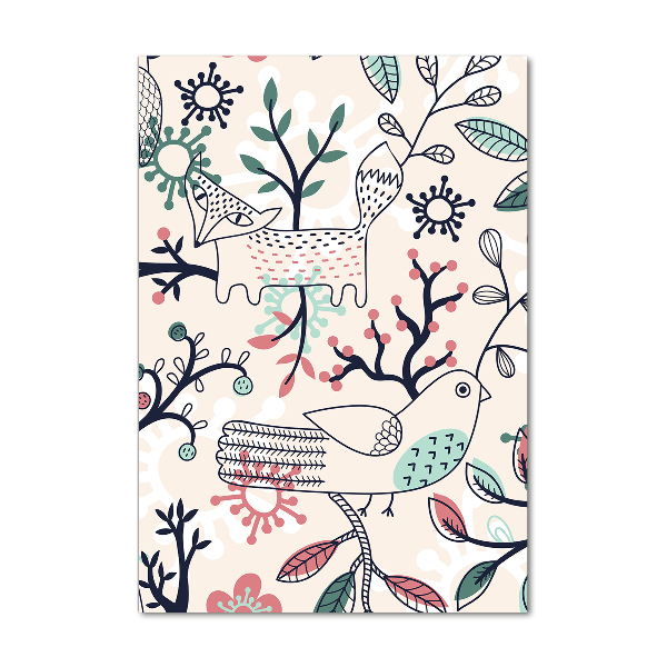 Akrilkép Állatok és virágok