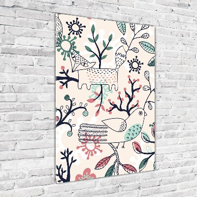 Akrilkép Állatok és virágok