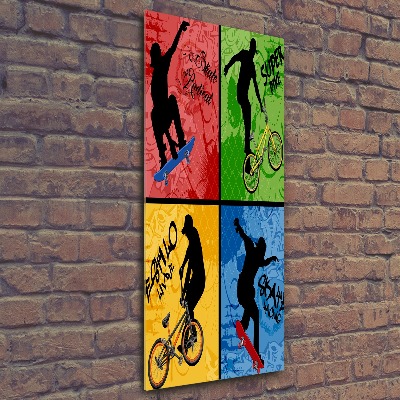 Akrilüveg fotó Kerékpár és gördeszka