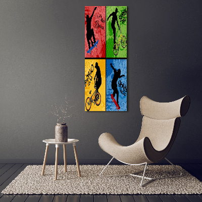 Akrilüveg fotó Kerékpár és gördeszka