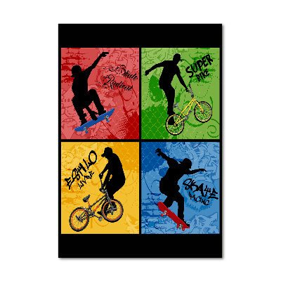 Akrilüveg fotó Kerékpár és gördeszka