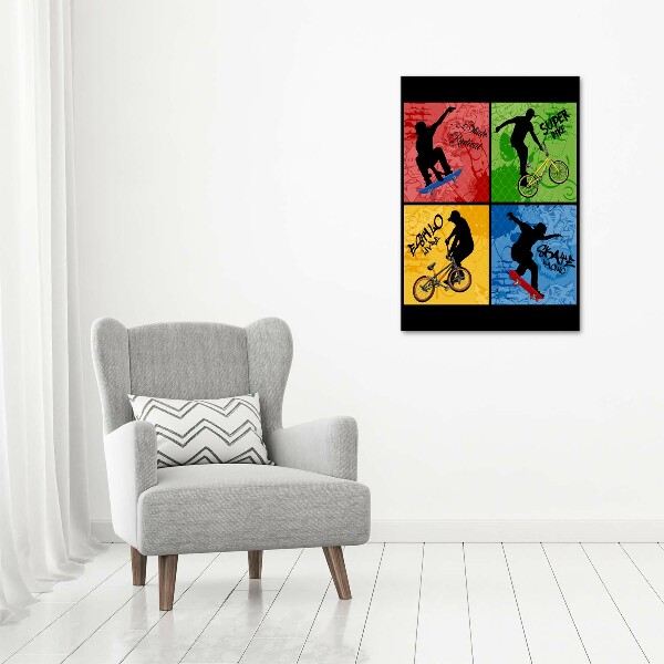 Akrilüveg fotó Kerékpár és gördeszka