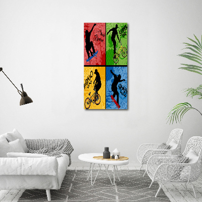 Akrilüveg fotó Kerékpár és gördeszka