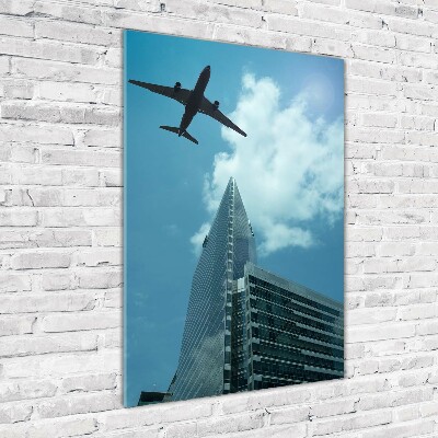 Akrilüveg fotó Plane a város felett