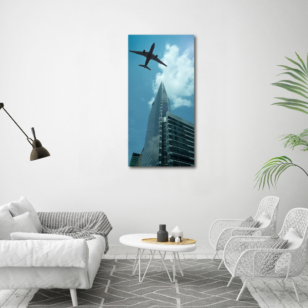 Akrilüveg fotó Plane a város felett