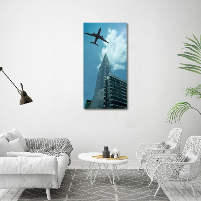 Akrilüveg fotó Plane a város felett