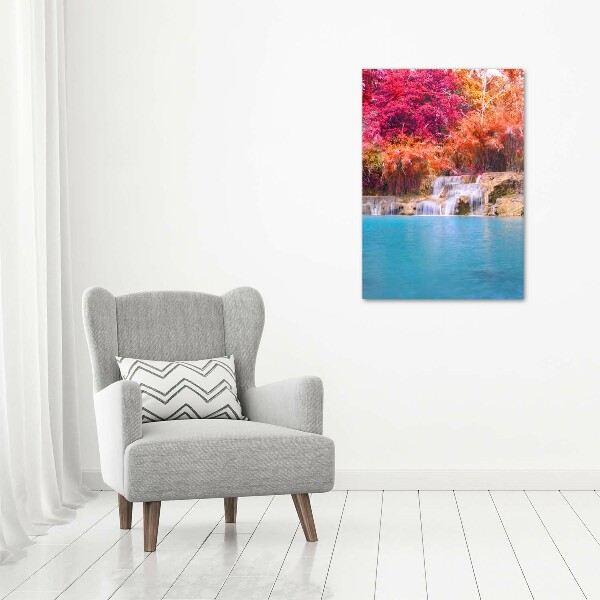 Akril üveg kép Vízesés az erdőben