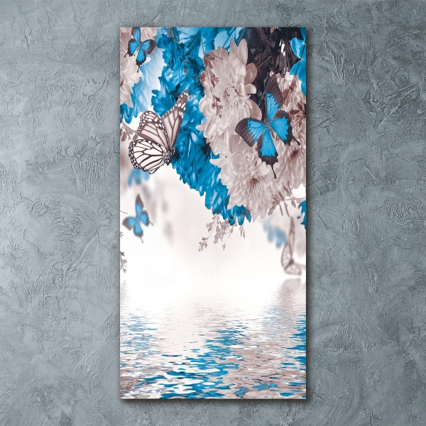 Akrilkép Virágok és lepkék