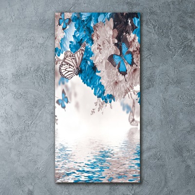 Akrilkép Virágok és lepkék