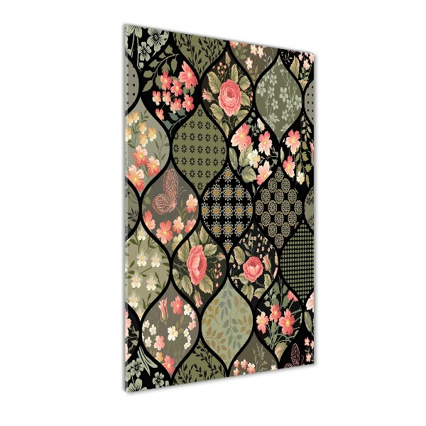 Akril üveg kép Virágos mintával