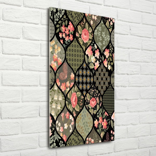 Akril üveg kép Virágos mintával