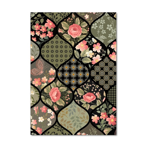 Akril üveg kép Virágos mintával