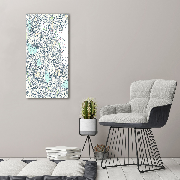 Akril üveg kép Virágos mintával