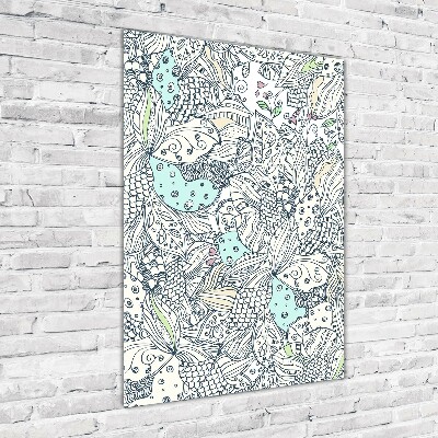 Akril üveg kép Virágos mintával