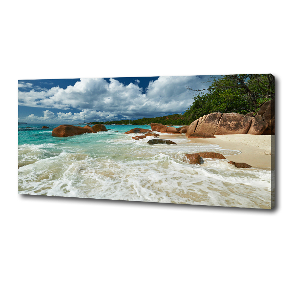 Feszített vászonkép Strand seychelles