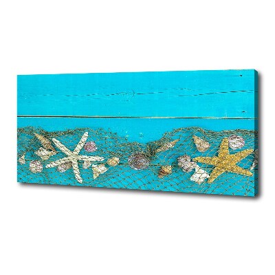 Vászon nyomtatás Starfish és kagylók