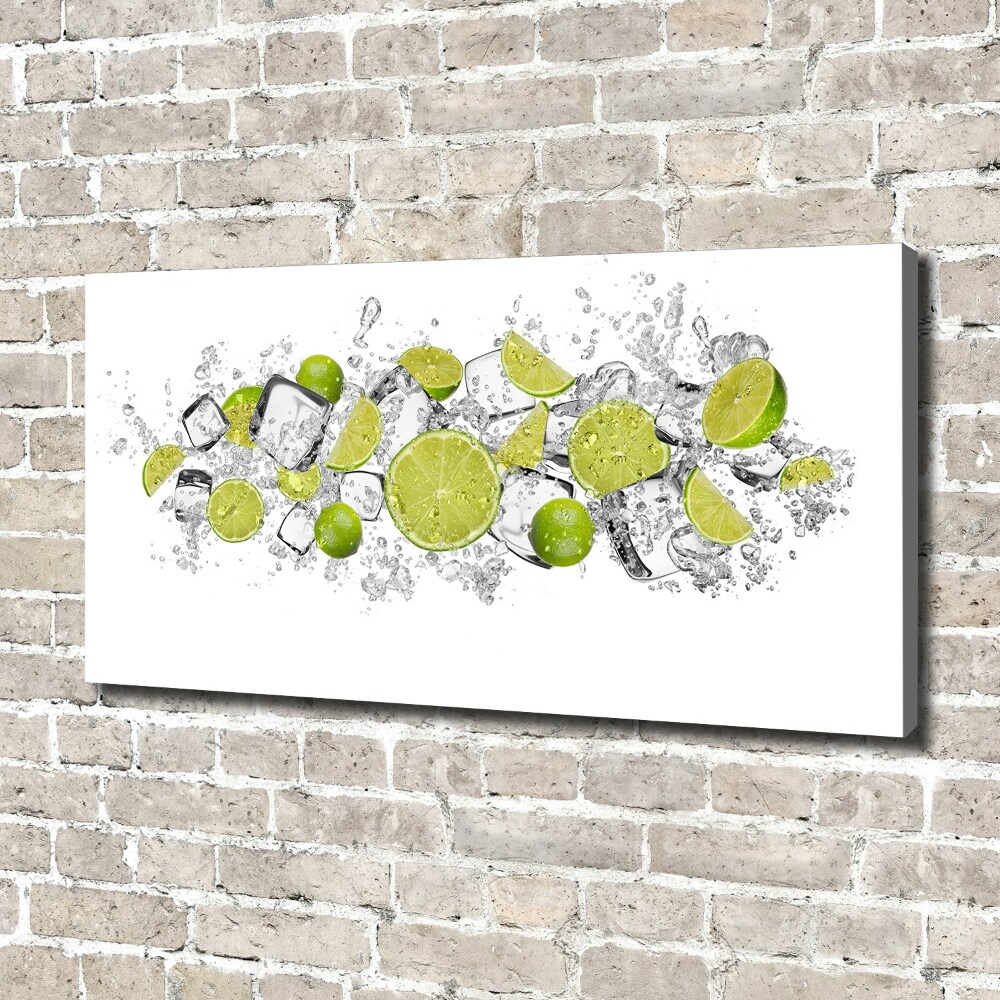 Fali vászonkép Lime jégkocka