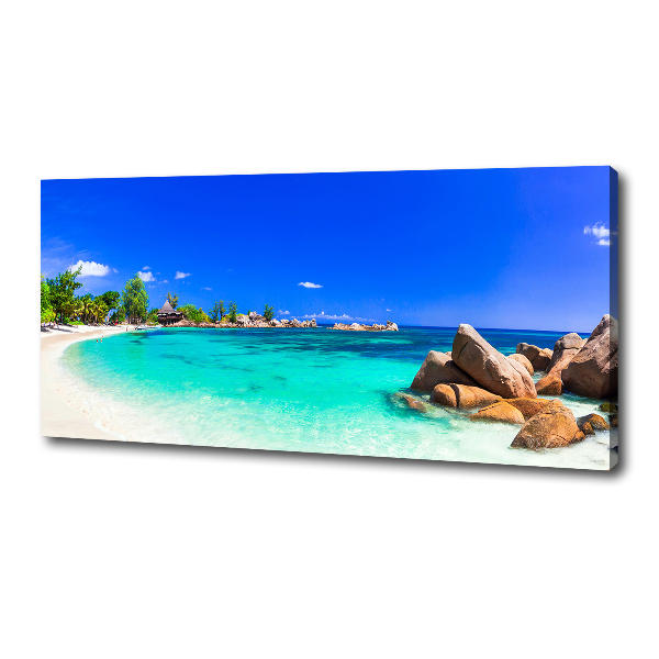 Feszített vászonkép Strand seychelles