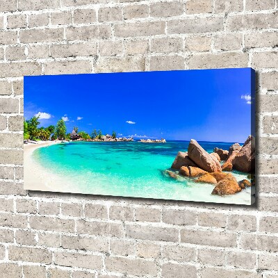 Feszített vászonkép Strand seychelles