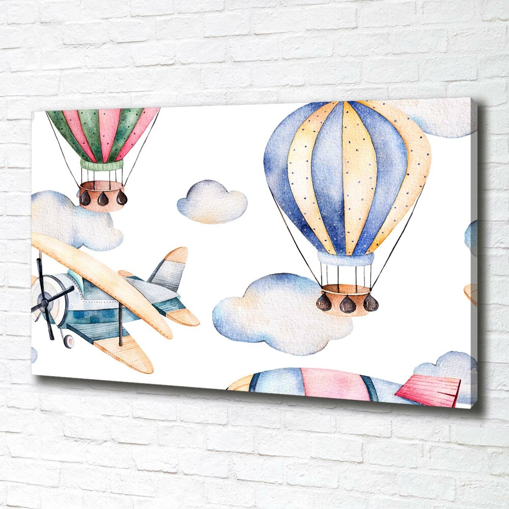 Vászonkép nyomtatás Repülőgépek és ballonok