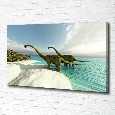 Vászonkép Dinoszauruszok a strandon