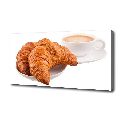 Feszített vászonkép Croissant és kávé