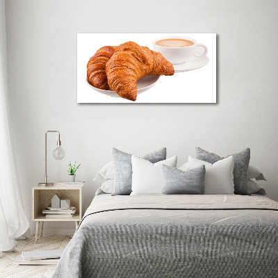 Feszített vászonkép Croissant és kávé